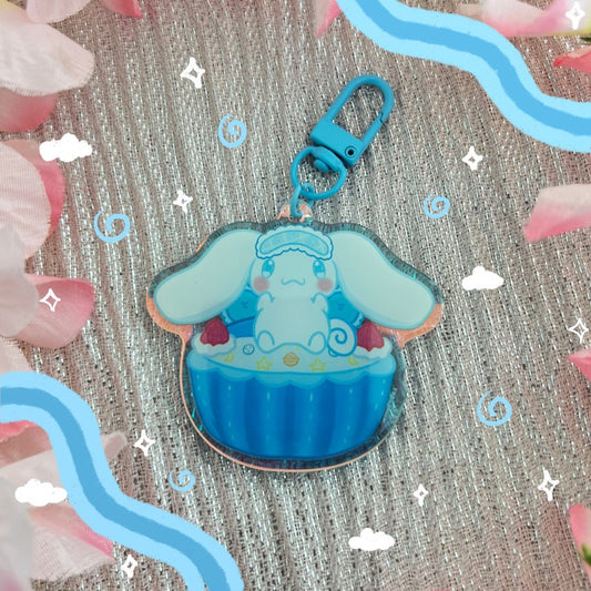 Blue Bunny Cupcake - Keychain