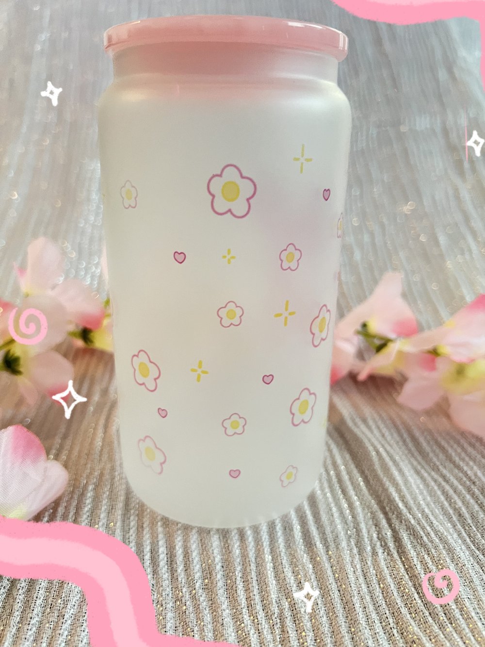 Pink Bunny - Glass Cup