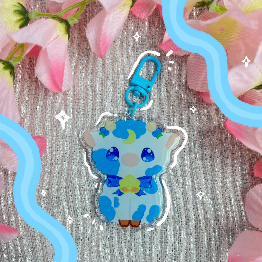Moon Cow | Blue | Full Body - Keychain