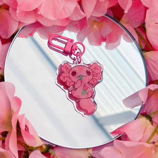 Pink axolotl - Keychain