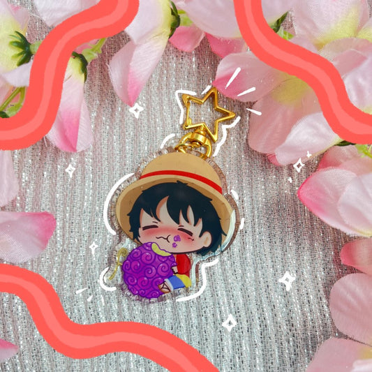 Pirate King eating Fruit - Keychain