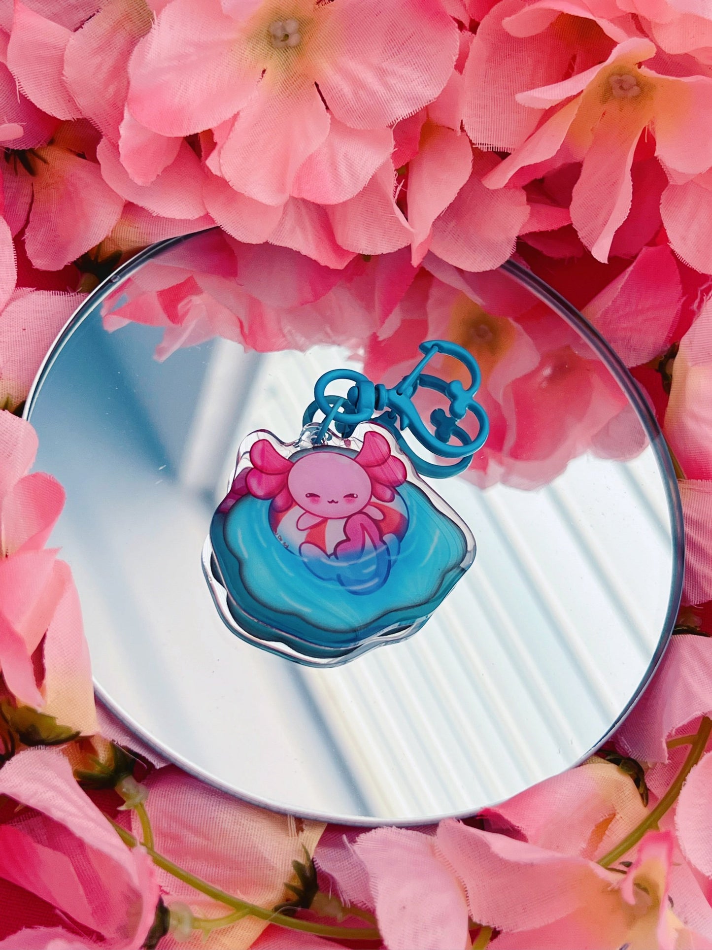 Pool axolotl- Keychain