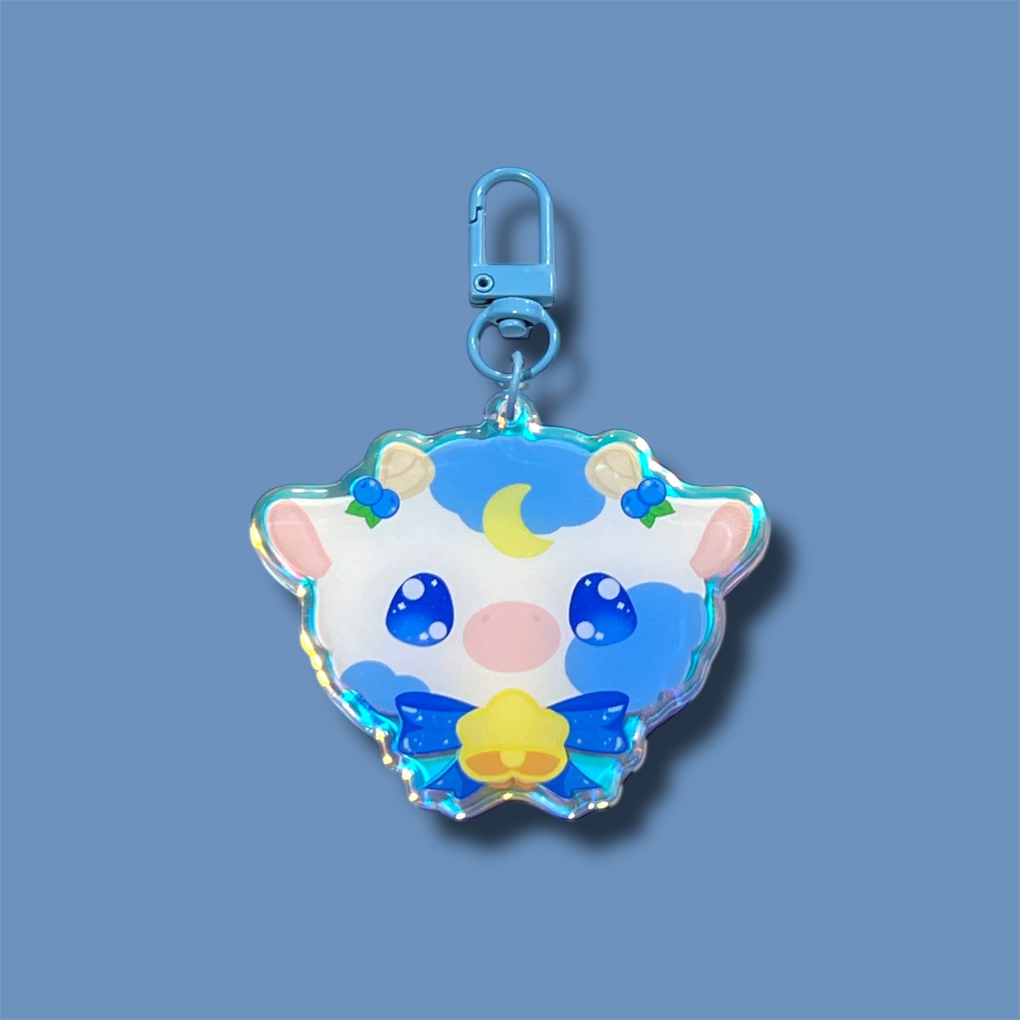 Moon Cow | Blue - Keychain